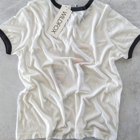 Wildfox Johnny Fang Graphic Ringer Tee M NWT - Picture 7 of 8